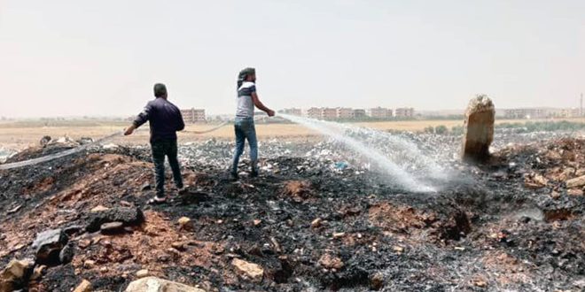 إخماد حريقين في حقول القمح والشعير بريف درعا